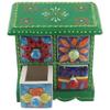 Indian Shelf Vocalforlocal Handcrafted Wooden and Ceramic Multicolor Spice Rack Container Organizer Dabba Jewellery Box (Four Darwer/6.75") Designer Gift view 2