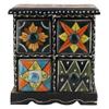 Indian Shelf Vocalforlocal Handcrafted Wooden and Ceramic Multicolor Spice Dabba Rack Container Organizer Jewellery Masala Box (Four Darwer/6.75") Designer Gift view 1