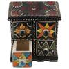 Indian Shelf Vocalforlocal Handcrafted Wooden and Ceramic Multicolor Spice Dabba Rack Container Organizer Jewellery Masala Box (Four Darwer/6.75") Designer Gift view 2