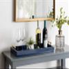 Kate and Laurel Lipton Narrow Decorative Tray with Polished Metal Handles, 10" x 24", Navy Blue and Gold, Chic Accent Tray for Display and Storage view 4
