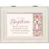 Cottage Garden Baptism Bless Little One White Silver Rope Traditional Music Box Plays Jesus Loves Me view 3
