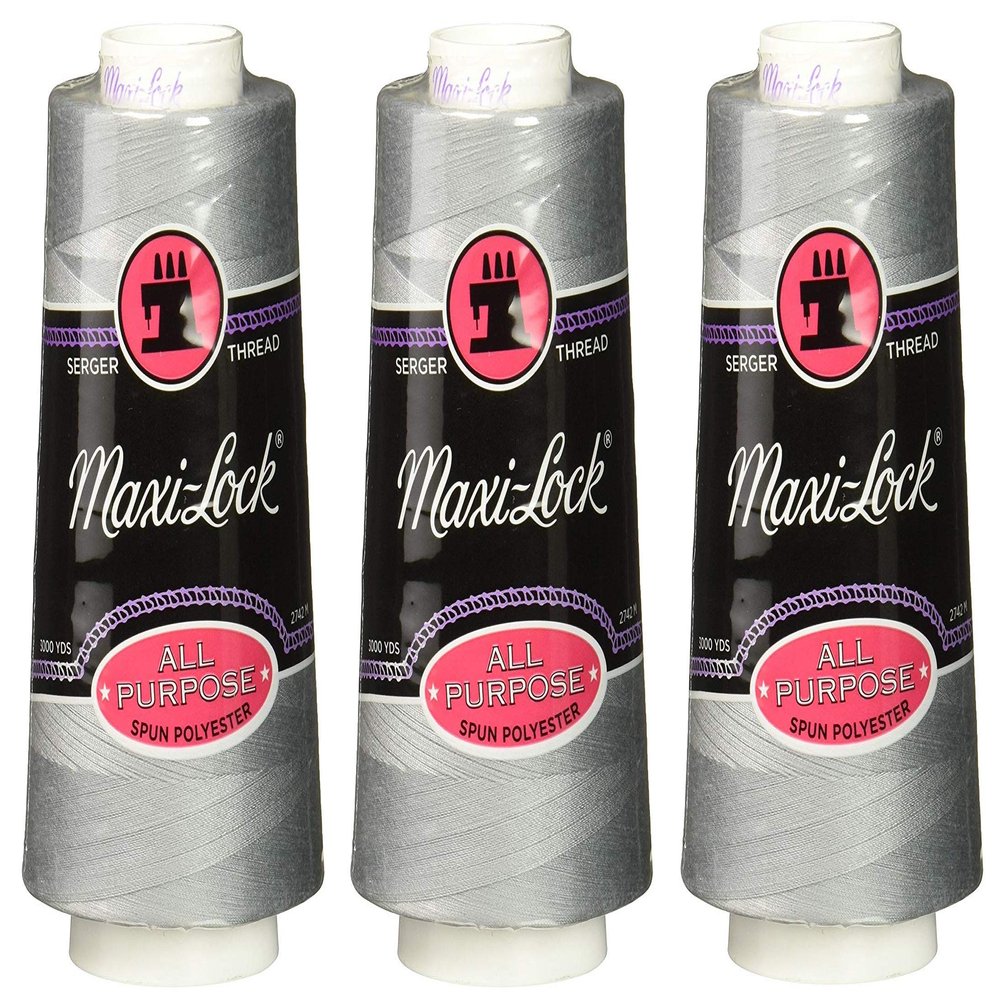 American & Efird 524 Maxi-Lock All Purpose Value (4 Pack), Light Grey (hree Pck)