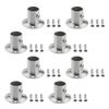 MroMax 8Pcs Stainless Steel Closet Wardrobe Rod Holder Fit 0.75 Inch Dia Tube Shower Curtain Rod End Supports Socket Flange Rod Holder Wall Mount Pipe Bracket for Closet Wardrobe Shower Curtain Rod view 1