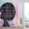 African American Expressions Shower Curtain with Hooks - 71 x 71 Inch, Natural Hair Afro Pink Floral Maya Angelou Amazing view 1