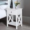 Bonnlo Nightstands Set of 2, Night Stand Set of 2 with Drawer, Small White Farmhouse Nightstand Bedroom, End Table/Bed Side/White Side Table for Small Spaces, Kids Room, Living Room view 2