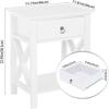 Bonnlo Nightstands Set of 2, Night Stand Set of 2 with Drawer, Small White Farmhouse Nightstand Bedroom, End Table/Bed Side/White Side Table for Small Spaces, Kids Room, Living Room view 3
