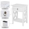 Bonnlo Nightstands Set of 2, Night Stand Set of 2 with Drawer, Small White Farmhouse Nightstand Bedroom, End Table/Bed Side/White Side Table for Small Spaces, Kids Room, Living Room view 4