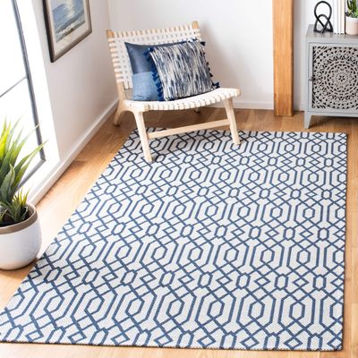 SAFAVIEH Area Rug 8x10 - Augustine Collection - Large - Navy & Light Grey, Geometric Design, Easy Cleaning, Ideal for Living Room, Bedroom, Office, Dining Space (AGT421M)