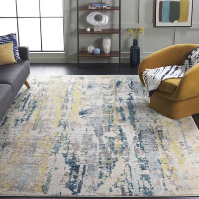 SAFAVIEH Area Rug 8x10 - Madison Collection - Large - Beige & Olive, Modern Abstract Design, Non-Shedding & Easy Cleaning, Ideal for Living Room, Bedroom, Office, Dining Space (MAD260B)