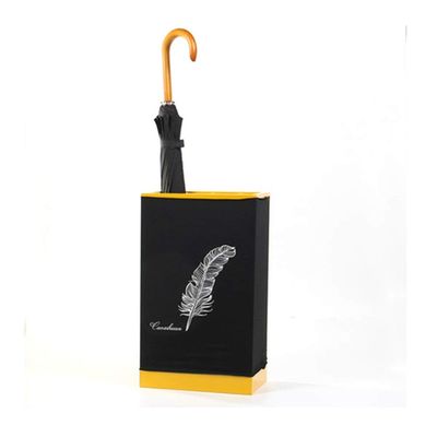 Umbrella Rack GUOYANHOME Iron Umbrella Stand, Fabric Assembly Hotel Corridor Home Creative Umbrella Container, Gold + Black, 2 Models (Color : Black-B)