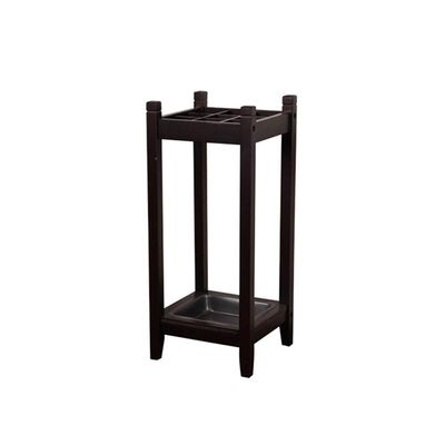 Umbrella Rack GUOYANHOME Umbrella Stand Square, Wooden Assembly Household Long Handle Umbrella, Office Hallway Walking Stick Stand 2 Colours,28X28X60CM (Color : Black)