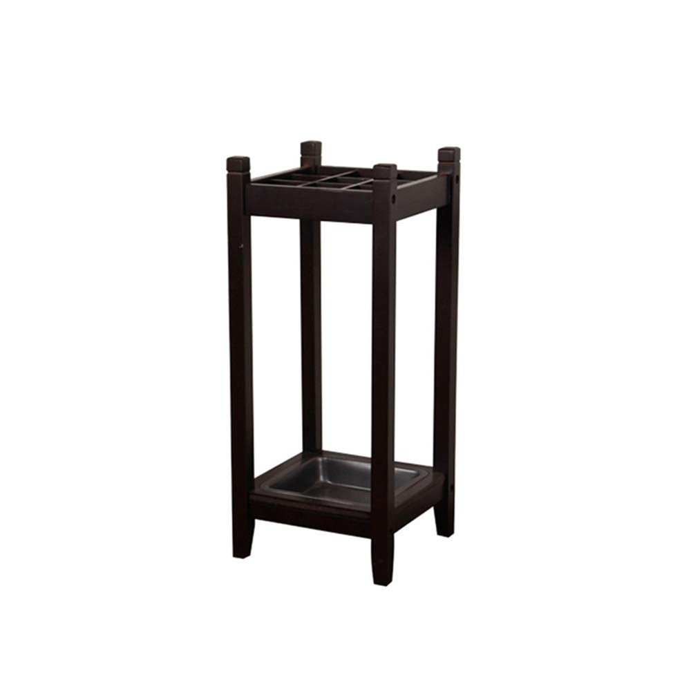 Umbrella Rack GUOYANHOME Umbrella Stand Square, Wooden Assembly Household Long Handle Umbrella, Office Hallway Walking Stick Stand 2 Colours,28X28X60CM (Color : Black)