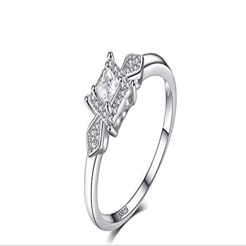 Bansriracha Princess Cut Cubic Zirconia Wedding Engagement Rings Anniversary 925 Sterling Silver Rings for Women Birthday Gift (9)