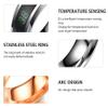 Bansriracha Ring for Men Stainless Steel Intelligent Temperature Sensing Couple Rings for Women Lovers Wedding Band Ring Jewelry (Blue, 10) view 2