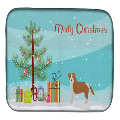 Caroline's Treasures CK3466DDM Kromfohrlander Christmas Tree Dish Drying Mat Absorbent Dish Drying Mat Pad for Kitchen Counter Dish Drainer Mat for Countertop, 14 x 21", Multicolor