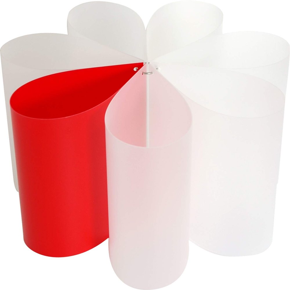 trendform SD6110 Daisy Magazine Rack, White x Red, 12.2 x 7.1 inches (31 x 18 cm)