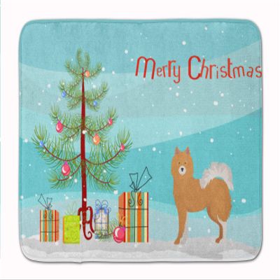 Caroline's Treasures Brown & White Elo Dog Christmas Tree Machine Washable Memory Foam Mat doormats, Multicolor