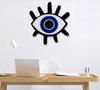 4ArtWorks - Evil Eye with Lashes 3D Wall Art - Black, Blue & Silver Mirror Gloss Finish - Good Luck & Protection Charm for Your House - Made in the USA - Modern Home Decor (18" W x 20" T, Black/Blue) view 1