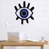 4ArtWorks - Evil Eye with Lashes 3D Wall Art - Black, Blue & Silver Mirror Gloss Finish - Good Luck & Protection Charm for Your House - Made in the USA - Modern Home Decor (15" W x 16" T, Black/Blue) view 1