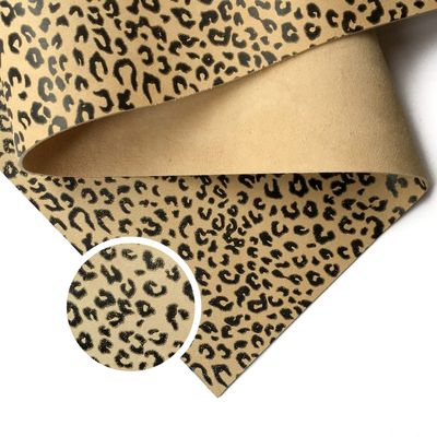 Animal Print REAL Leather Fabric: Genuine Leather Sheets for Earrings Leopard Print Soft Lambskin Leather(Iced Coffee, 18x24In/ 45x60cm)