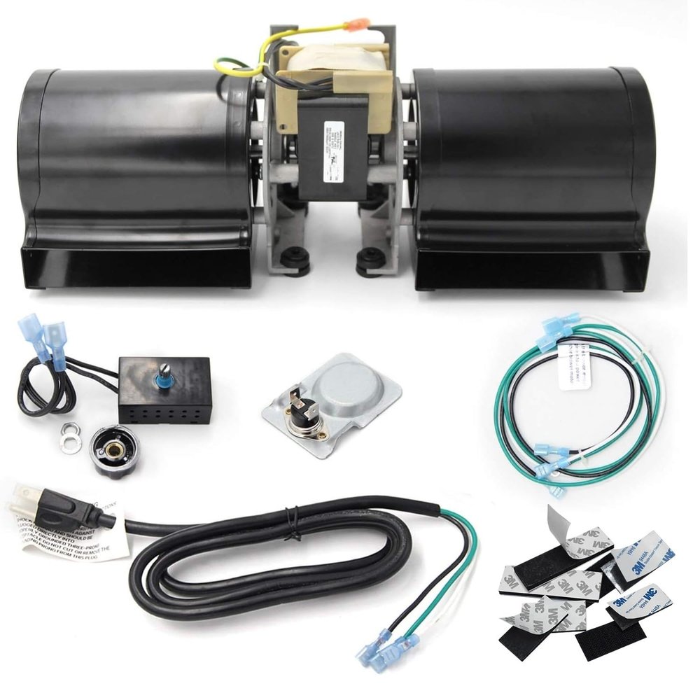 Hongso Pre-Wired GFK-160 GFK-160A BM-1288 Fireplace Blower Fan Kit for Heat N Glo 6000CLX, Quadra Fire 7100, Heatilator, GTI, Fasco, Hearth and Home, Royal, Jakel, Nordica, Regency Wood Stove Insert