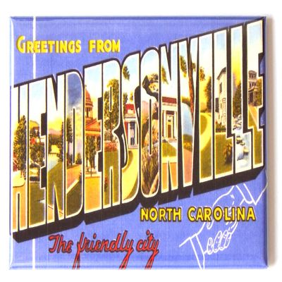 Greetings from Hendersonville North Carolina Fridge Magnet (1.75 x 2.75 inches)
