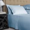 600-Thread-Count 100% Egyptian Cotton Bed Sheets, 5-Pc King,Light Blue Sheet Set, Sateen Weave, Fits Mattress Upto 32'' Deep Pocket view 2