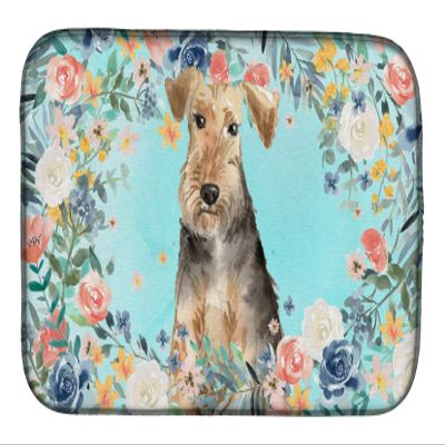 Caroline's Treasures CK3405DDM Airedale Terrier Dish Drying Mat Absorbent Dish Drying Mat Pad for Kitchen Counter Dish Drainer Mat for Countertop, 14 x 21", Multicolor