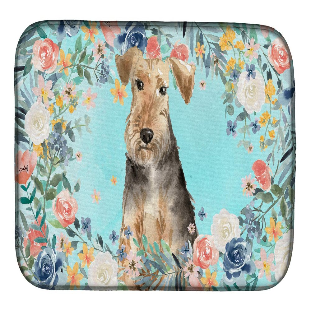 Caroline's Treasures CK3405DDM Airedale Terrier Dish Drying Mat Absorbent Dish Drying Mat Pad for Kitchen Counter Dish Drainer Mat for Countertop, 14 x 21", Multicolor