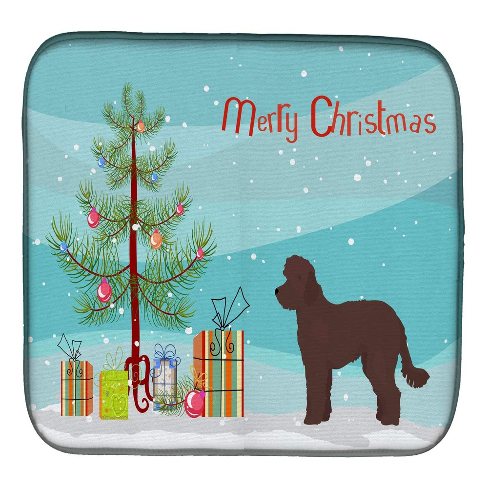 Caroline's Treasures CK3880DDM Whoodle #1 Christmas Tree Dish Drying Mat Absorbent Dish Drying Mat Pad for Kitchen Counter Dish Drainer Mat for Countertop, 14 x 21", Multicolor