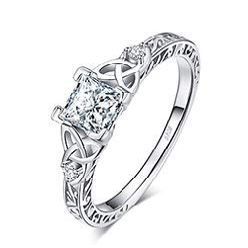 Bansriracha Celtic Knots Princess Cut 1.2ct Cubic Zirconia Solitaire Engagement Rings 925 Sterling Silver Rings Women Jewewlry (9)