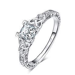Bansriracha Celtic Knots Princess Cut 1.2ct Cubic Zirconia Solitaire Engagement Rings 925 Sterling Silver Rings Women Jewewlry (9)