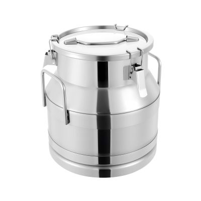20L/5.25Gallon Stainless Steel Milk Can - Heavy Duty Milk Jug Bucket with Ergonomic Handle and Tight Lid, SS Liquid Solid Container, Non-Slip Base, Seamless Design, Simply Rinse for Clean