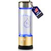 LevelUpWay 2025 Hydrogen Water Bottle Generator New Technology Glass with SPE PEM Ionic Membrane High Borosilicate Glass 13 Ounce (Gold) Premium Hydration Solution view 1