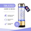 LevelUpWay 2025 Hydrogen Water Bottle Generator New Technology Glass with SPE PEM Ionic Membrane High Borosilicate Glass 13 Ounce (Gold) Premium Hydration Solution view 2
