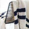 51"x67" Decorative Pom Pom Throw Blanket Knitted Striped Blanket Couch Bed Sofa Throw Blanket Family Friend view 3
