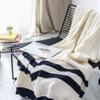 51"x67" Decorative Pom Pom Throw Blanket Knitted Striped Blanket Couch Bed Sofa Throw Blanket Family Friend view 4