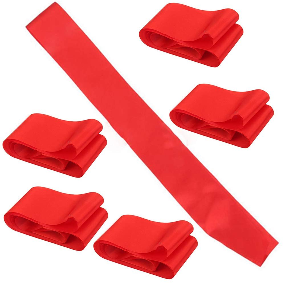 lasenersm 6 Pieces Blank Satin Sashes Wedding Sash Plain Sashes Bridal Belts Party Decorations Sash Classic Ribbon Sash for DIY Wedding Hen Party, Red