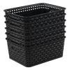 Anbers Plastic Weave Storage Baskets Bins, 6 Packs Small Storage Basket, Black view 1