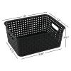 Anbers Plastic Weave Storage Baskets Bins, 6 Packs Small Storage Basket, Black view 2