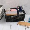 Anbers Plastic Weave Storage Baskets Bins, 6 Packs Small Storage Basket, Black view 3