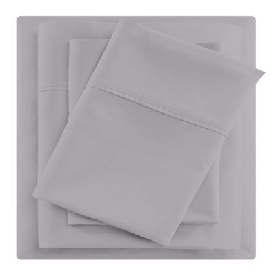 Twin Size Sheet Set Light Grey -3 Piece Sheet Set - Hotel Luxury Bed Sheets - Deep Pockets - Easy Fit - Breathable & Cooling - Comfy Cotton Bed Sheet