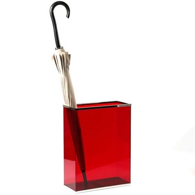 Umbrella Rack GUOYANHOME Acrylic Umbrella Stand Home Office Multi-Function Plastic Umbrella Container Creative Umbrella Box,2colors13.5X30.5X40CM (Color : Red)