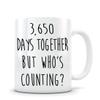 10 Year Anniversary Mug 3650 Days Together Coffee Cup Tenth Year view 1