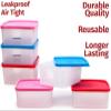 SIGNORA WARE Condiment Containers with Lids- 6 pk. 17 oz.Salad Dressing to go Small Food Storage Containers- Sauce Cups Leak proof Reusable Plastic BPA free for Lunch Box Picnic Travel view 3