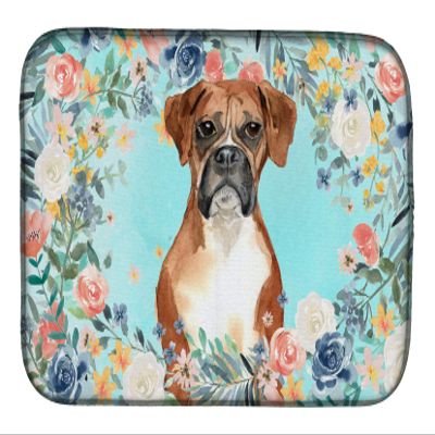 Caroline's Treasures CK3431DDM Boxer Dish Drying Mat Absorbent Dish Drying Mat Pad for Kitchen Counter Dish Drainer Mat for Countertop, 14 x 21", Multicolor
