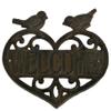 Upper Deck Cast Iron Welcome Plaque 7 Inch High Heart Shaped view 1