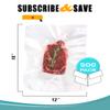 APQ Pack of 500 Co-Extruded Vacuum Pouches, Clear 12 x 18. Vacuum Food Bags 12x18. Thickness 3 mil. Polyethylene Bags for Packing and Storing. Perfect for Industrial, Food Service. view 2