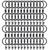 100Pack Curtain Rings with Clips Hooks, Black Metal Stainless Steel Drapery Rings, 1.5in Interior Diameter Curtain Hangers Clips, Fits Diameter 1.2 in Rod, Vintage Black view 1