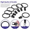 100Pack Curtain Rings with Clips Hooks, Black Metal Stainless Steel Drapery Rings, 1.5in Interior Diameter Curtain Hangers Clips, Fits Diameter 1.2 in Rod, Vintage Black view 3